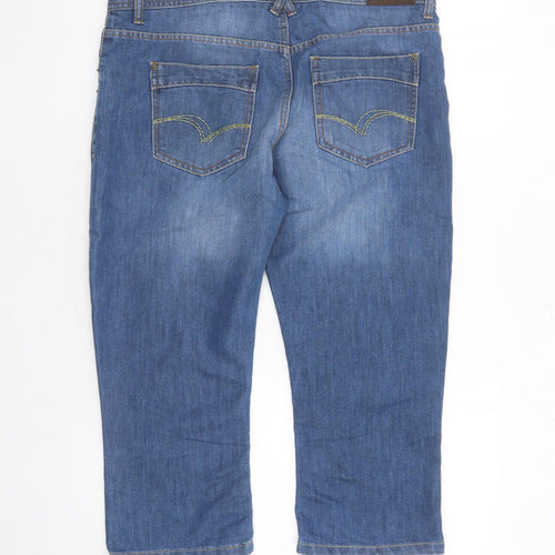 Lee Cooper Womens Blue Cotton Cropped Jeans Size 14 L20 in Regular Zip