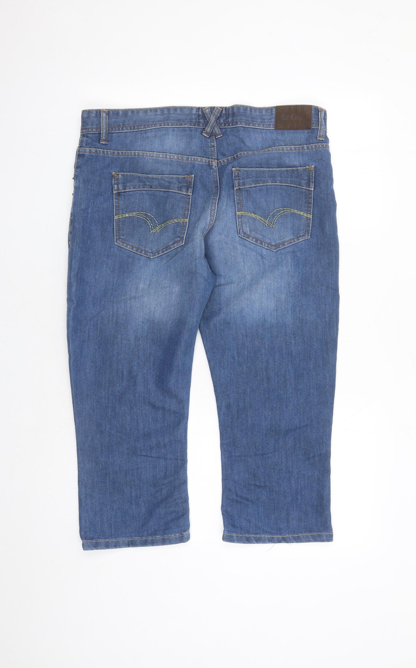 Lee Cooper Womens Blue Cotton Cropped Jeans Size 14 L20 in Regular Zip