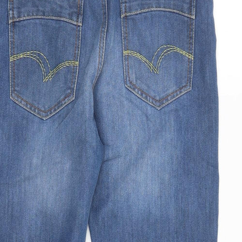 Lee Cooper Womens Blue Cotton Cropped Jeans Size 14 L20 in Regular Zip