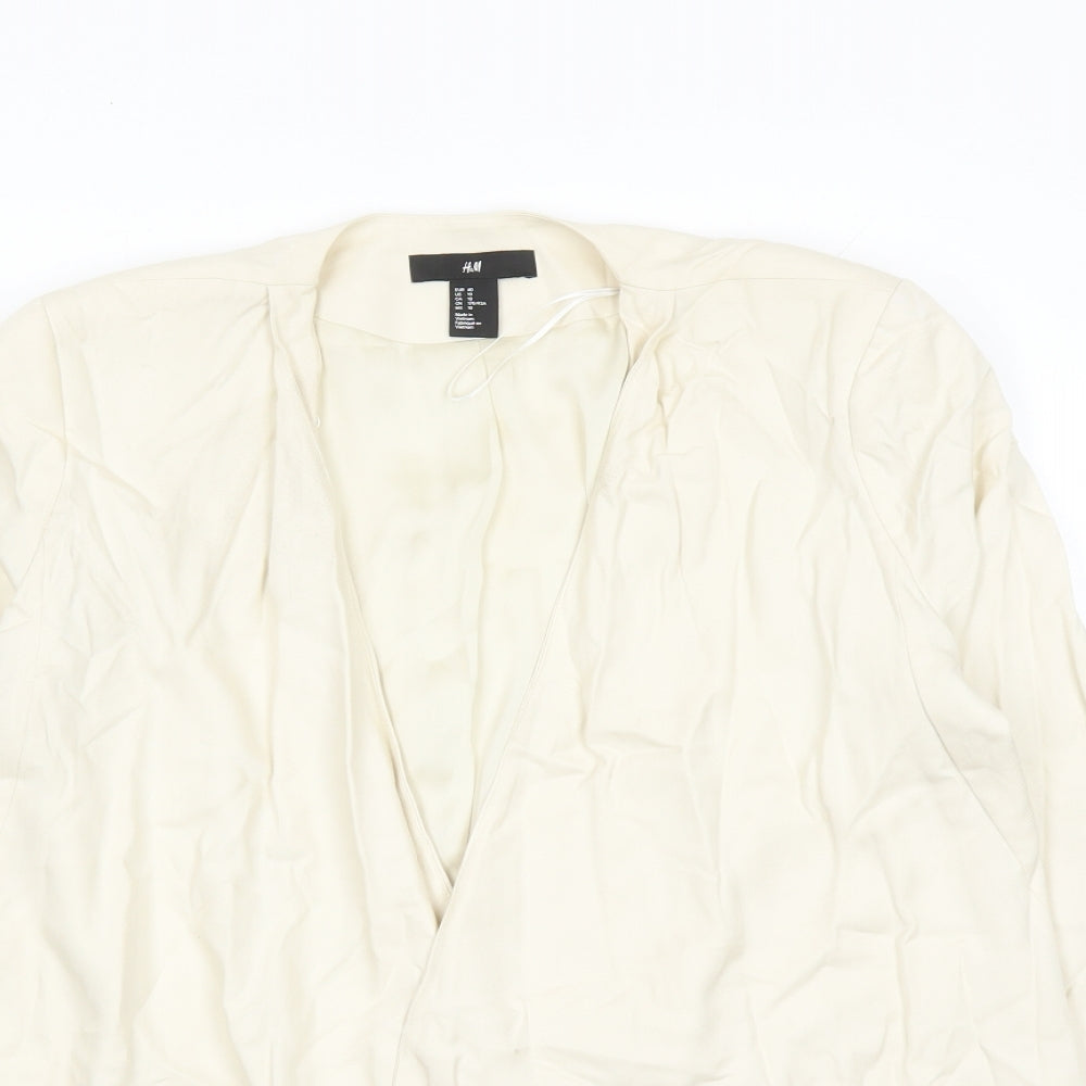 H&M Womens Ivory Jacket Size 12 - Shoulder Pads