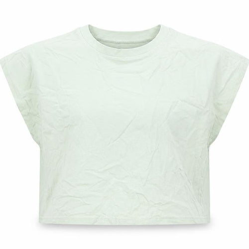 H&M Girls Green 100% Cotton Cropped T-Shirt Size 10 Years Crew Neck Pullover - Size 10-12 Years