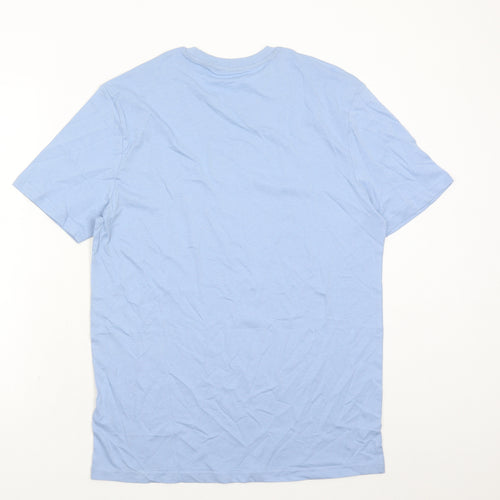 Marks and Spencer Mens Blue Solid 100% Cotton Pyjama Top Size M Pullover - Do I Really Snore