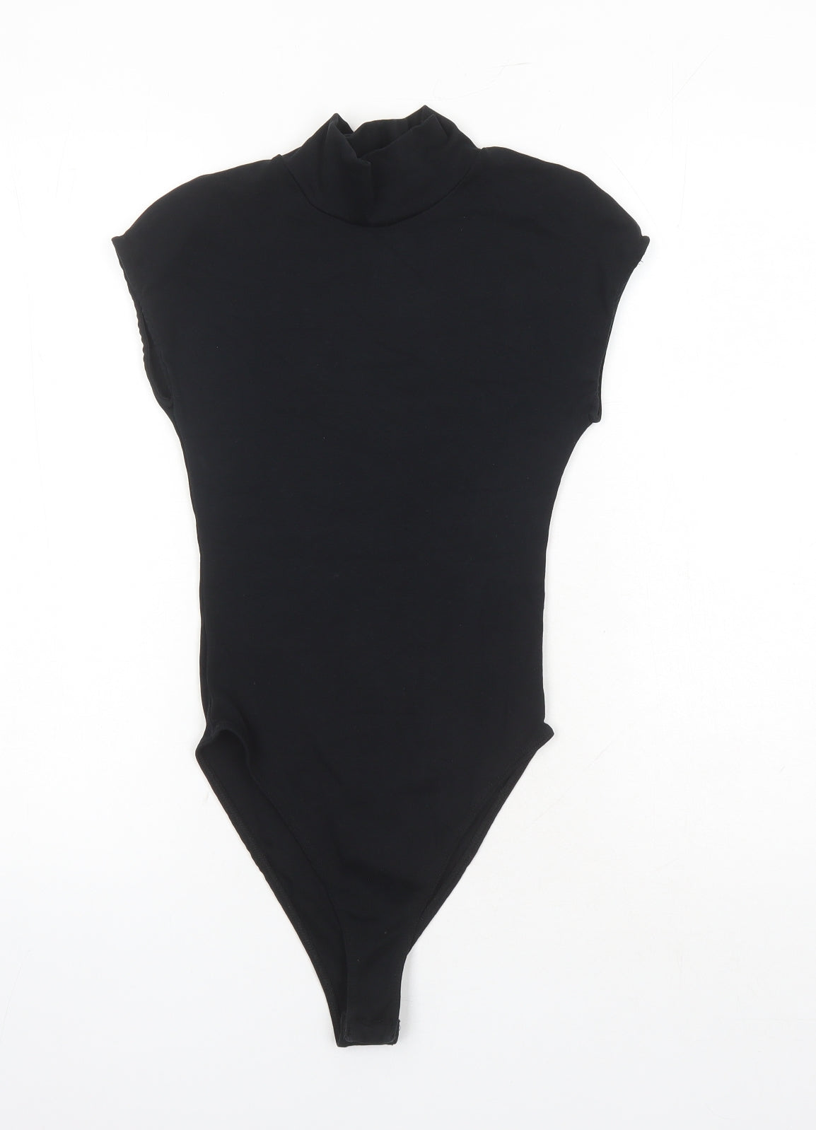Zara Womens Black Cotton Bodysuit One-Piece Size S Snap