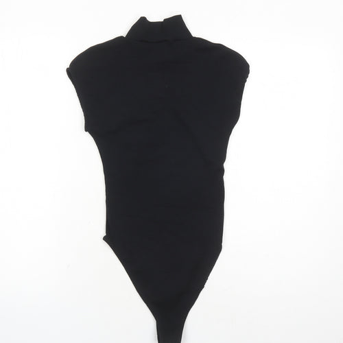 Zara Womens Black Cotton Bodysuit One-Piece Size S Snap
