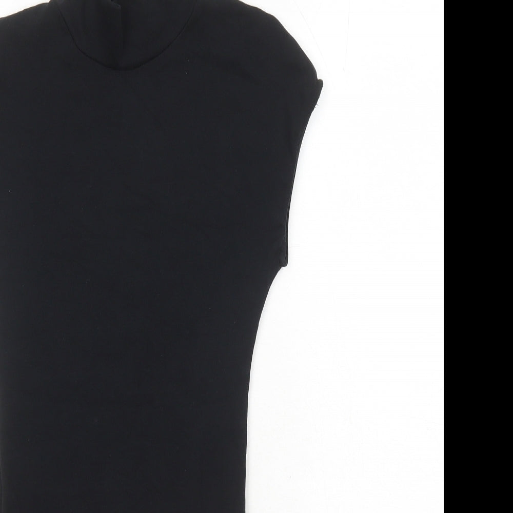 Zara Womens Black Cotton Bodysuit One-Piece Size S Snap