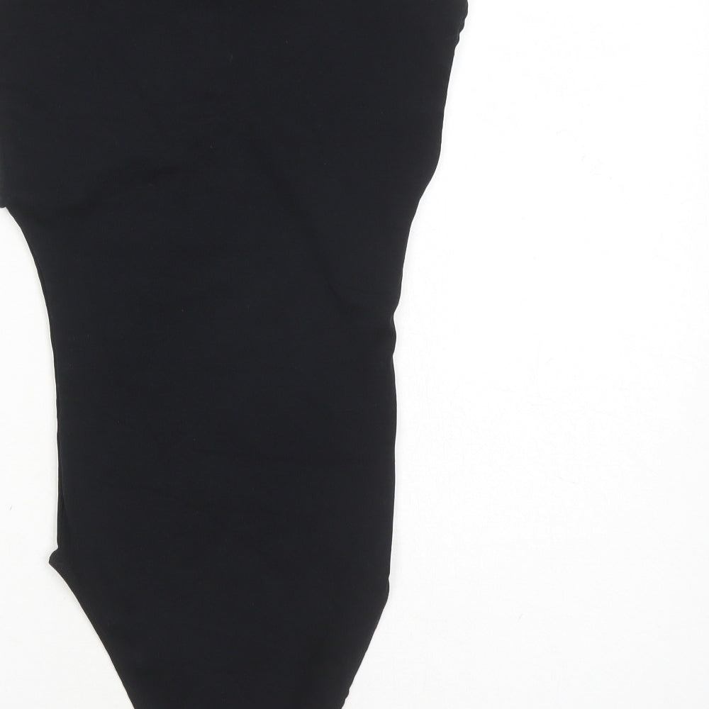 Zara Womens Black Cotton Bodysuit One-Piece Size S Snap