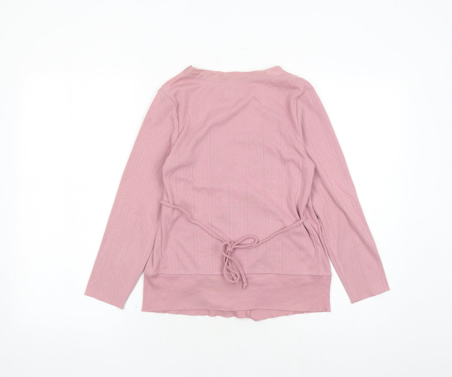 KEW Womens Pink Geometric Cotton Wrap Blouse Size S V-Neck