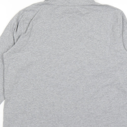 John lew Womens Grey Cotton Basic T-Shirt Size 14 High Neck
