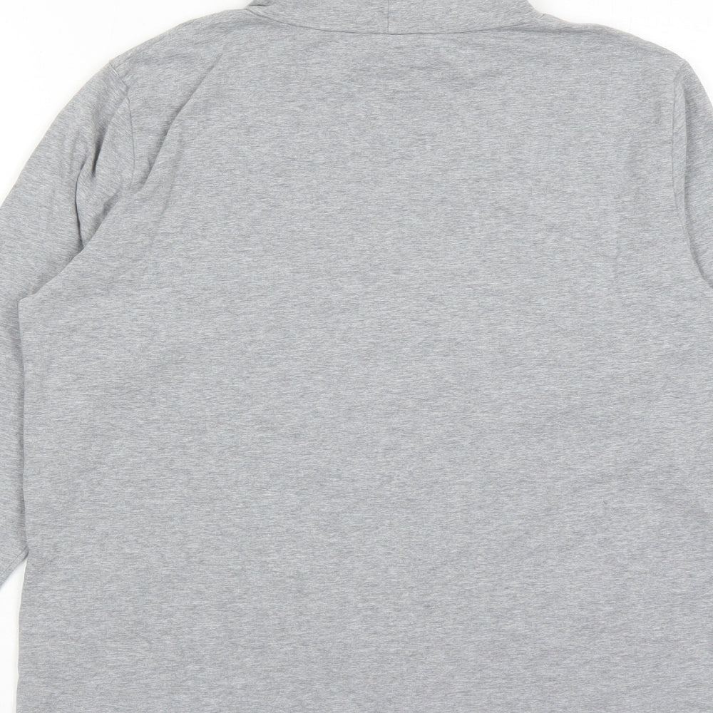 John lew Womens Grey Cotton Basic T-Shirt Size 14 High Neck