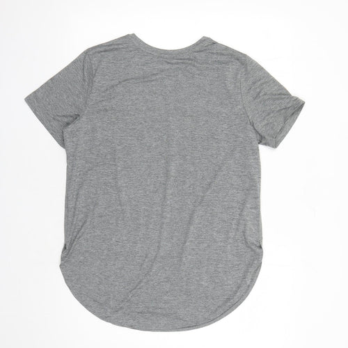 Skechers Womens Grey Polyester Basic T-Shirt Size M Round Neck Pullover