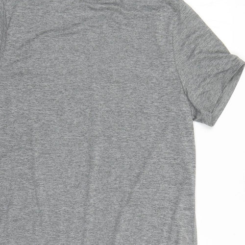 Skechers Womens Grey Polyester Basic T-Shirt Size M Round Neck Pullover