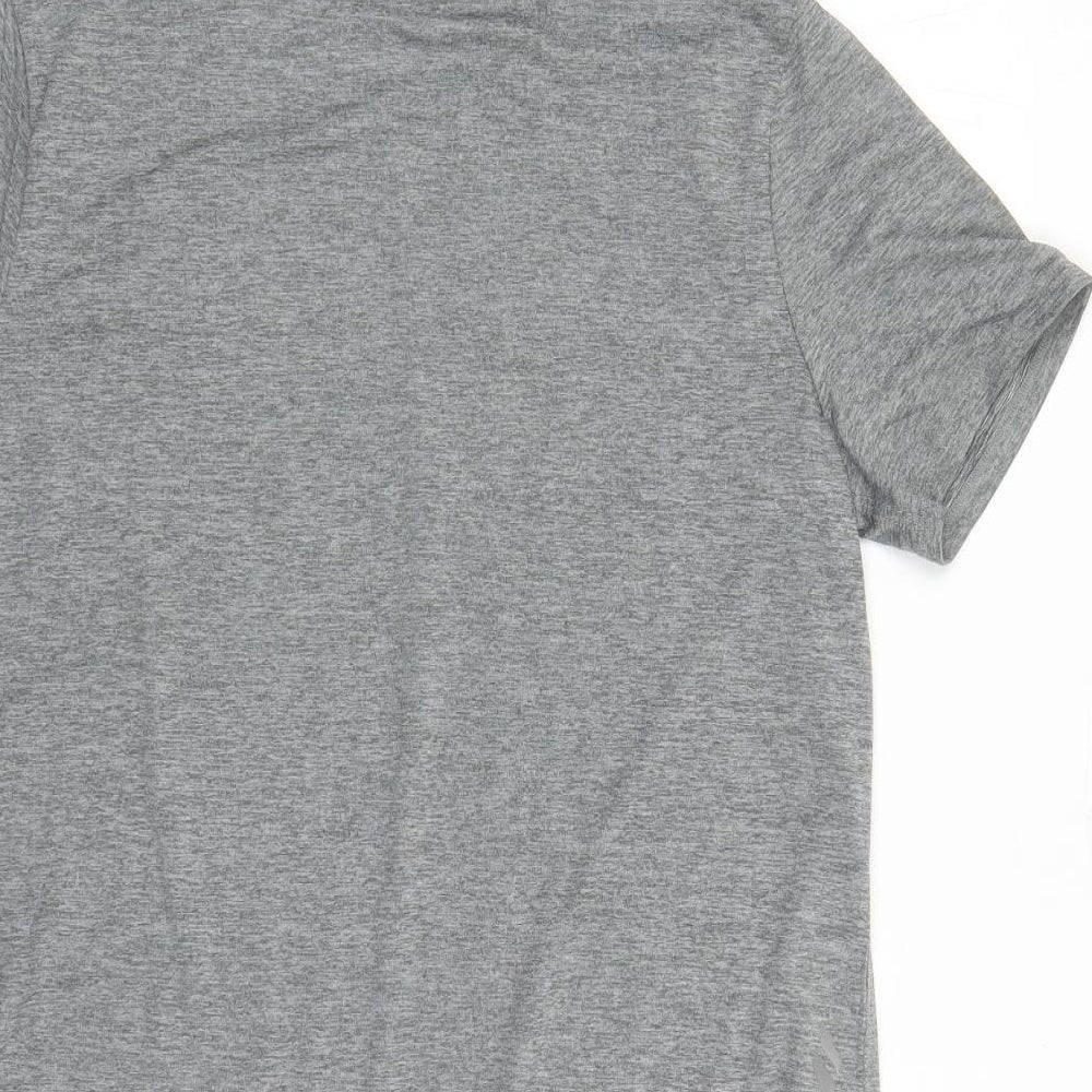 Skechers Womens Grey Polyester Basic T-Shirt Size M Round Neck Pullover