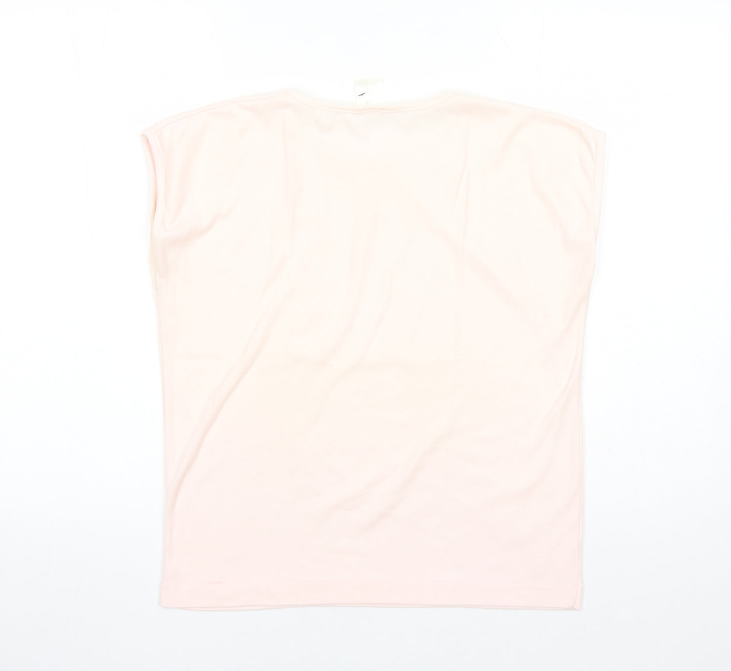 Littlewoods Womens Pink Polyester Basic T-Shirt Size 16 Round Neck - Embroidered Detail Vintage