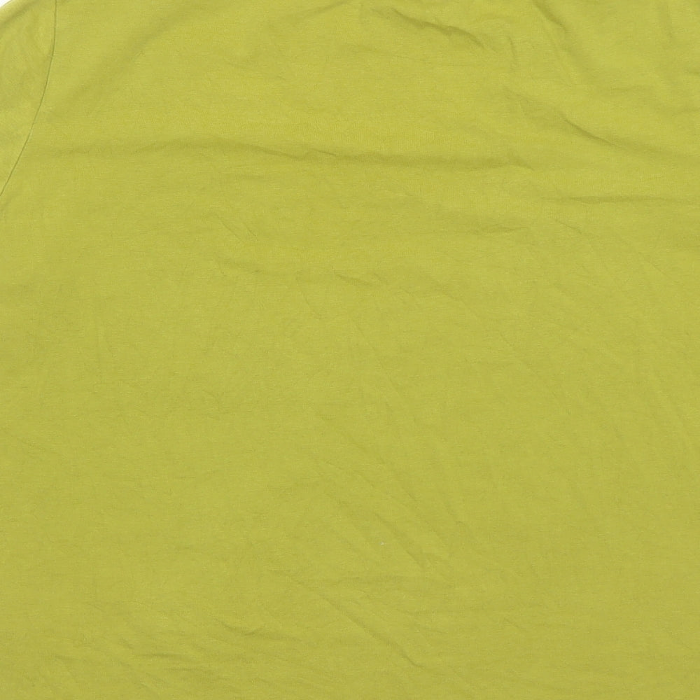 Hobbs Womens Green Cotton Basic T-Shirt Size L Round Neck