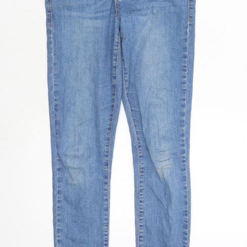 Topshop Womens Blue Cotton Skinny Jeans Size 28 in L26 in Regular Zip