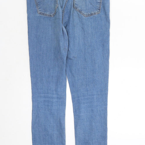 Topshop Womens Blue Cotton Skinny Jeans Size 28 in L26 in Regular Zip