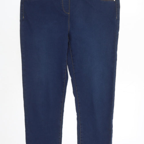 Roman Womens Blue Cotton Jegging Jeans Size 16 L23 in Regular - Stretch Short Leg