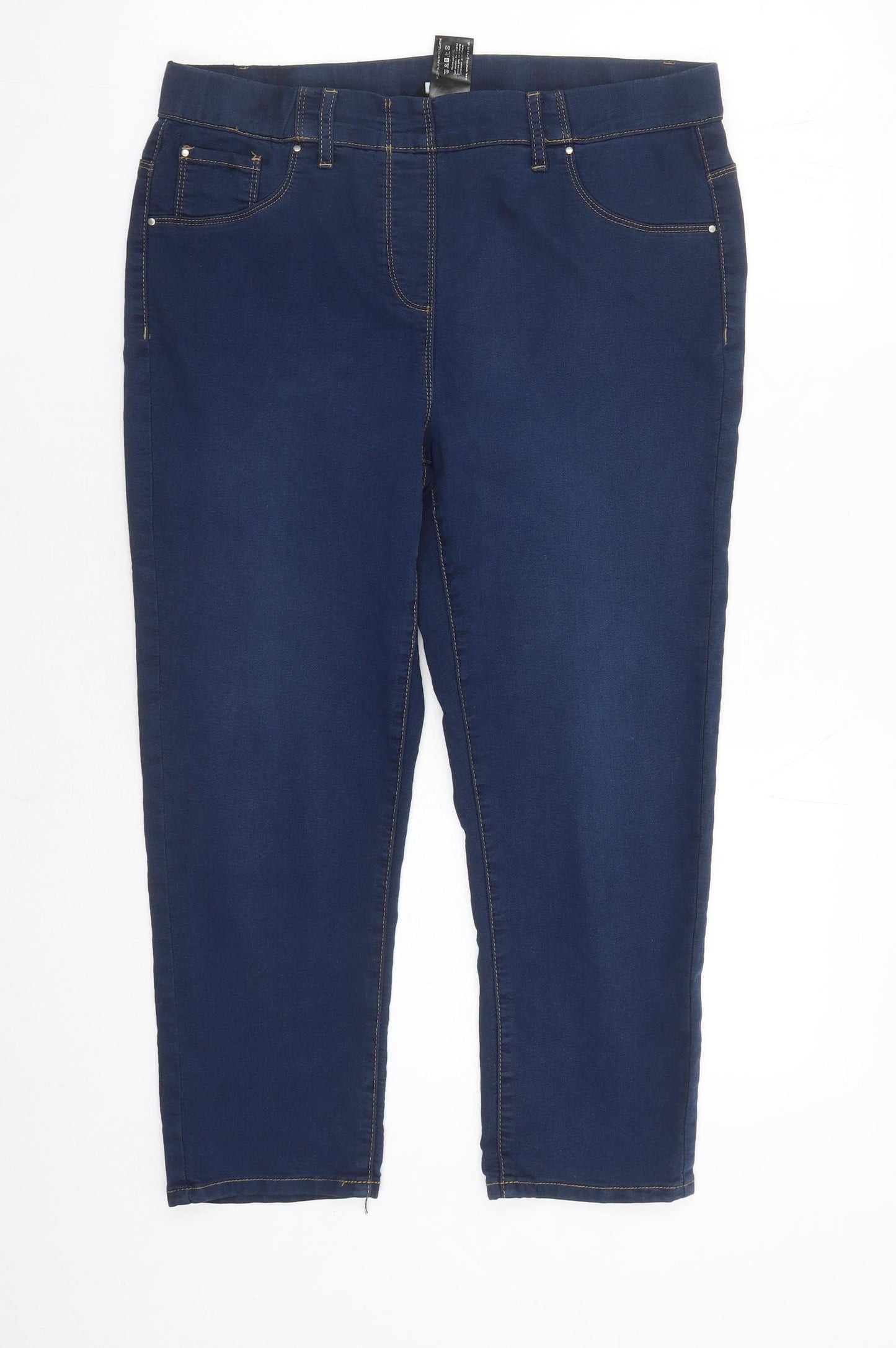Roman Womens Blue Cotton Jegging Jeans Size 16 L23 in Regular - Stretch Short Leg