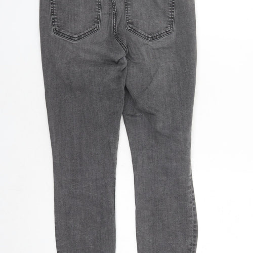 Gap Womens Grey Cotton Skinny Jeans Size 30 in L26 in Regular Button - Raw Hems