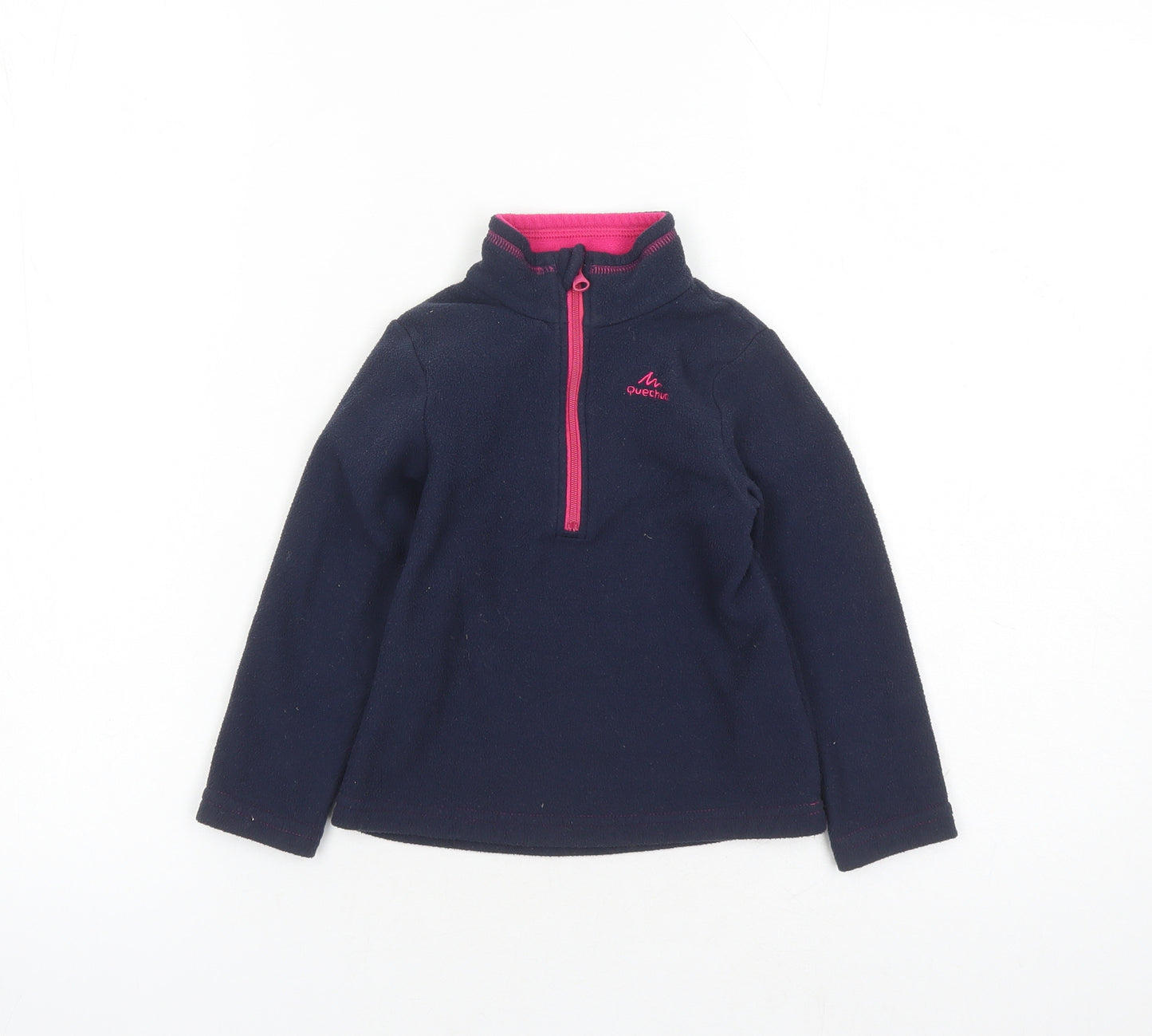 DECATHLON Girls Blue Polyester Pullover Sweatshirt Size 3-4 Years Zip - Quechua