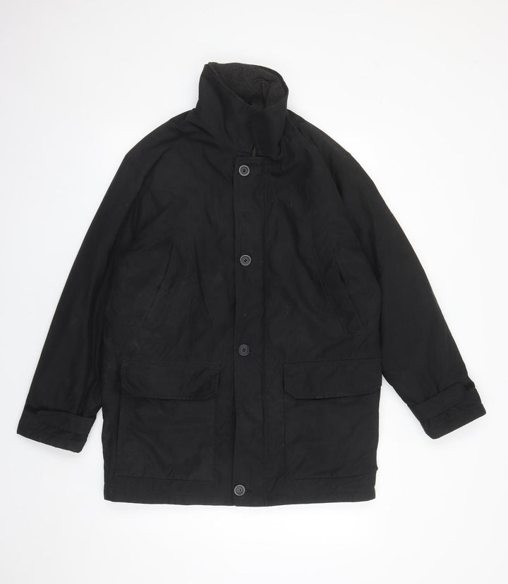 C&A Mens Black Jacket Size S Zip - Pockets