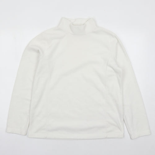 cotton tra Womens White Polyester Pullover Sweatshirt Size 14 Pullover