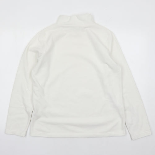 cotton tra Womens White Polyester Pullover Sweatshirt Size 14 Pullover