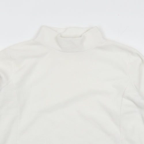 cotton tra Womens White Polyester Pullover Sweatshirt Size 14 Pullover