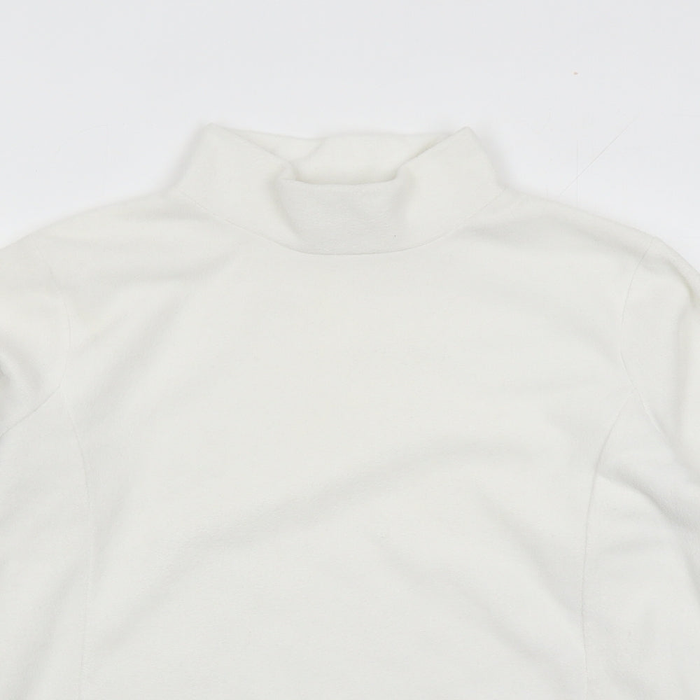 cotton tra Womens White Polyester Pullover Sweatshirt Size 14 Pullover