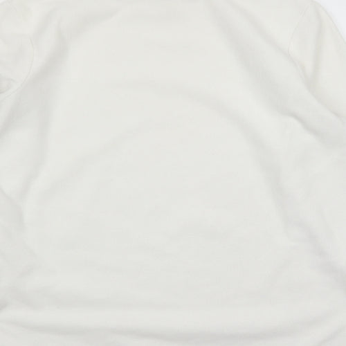 cotton tra Womens White Polyester Pullover Sweatshirt Size 14 Pullover