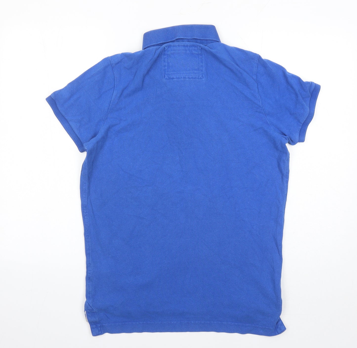 Abercrombie & Fitch Mens Blue Cotton Polo Size L Collared Button - Muscle Fit