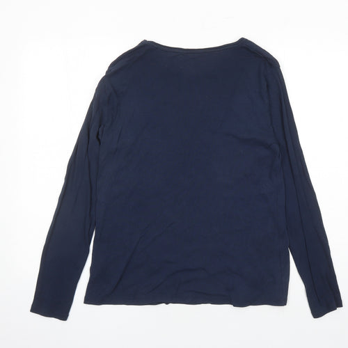 Marks and Spencer Womens Blue 100% Cotton Basic T-Shirt Size 16 Crew Neck