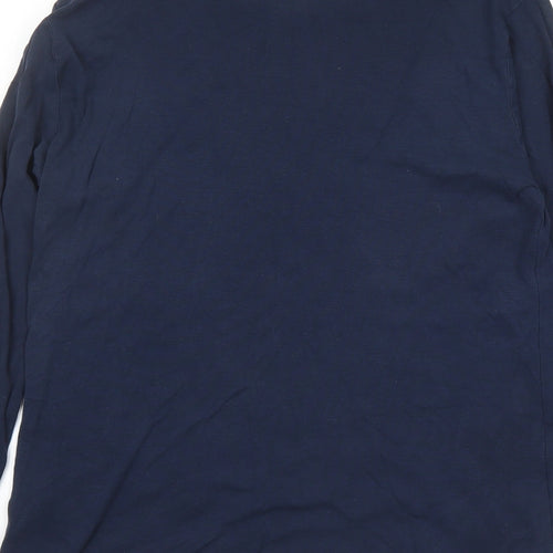 Marks and Spencer Womens Blue 100% Cotton Basic T-Shirt Size 16 Crew Neck