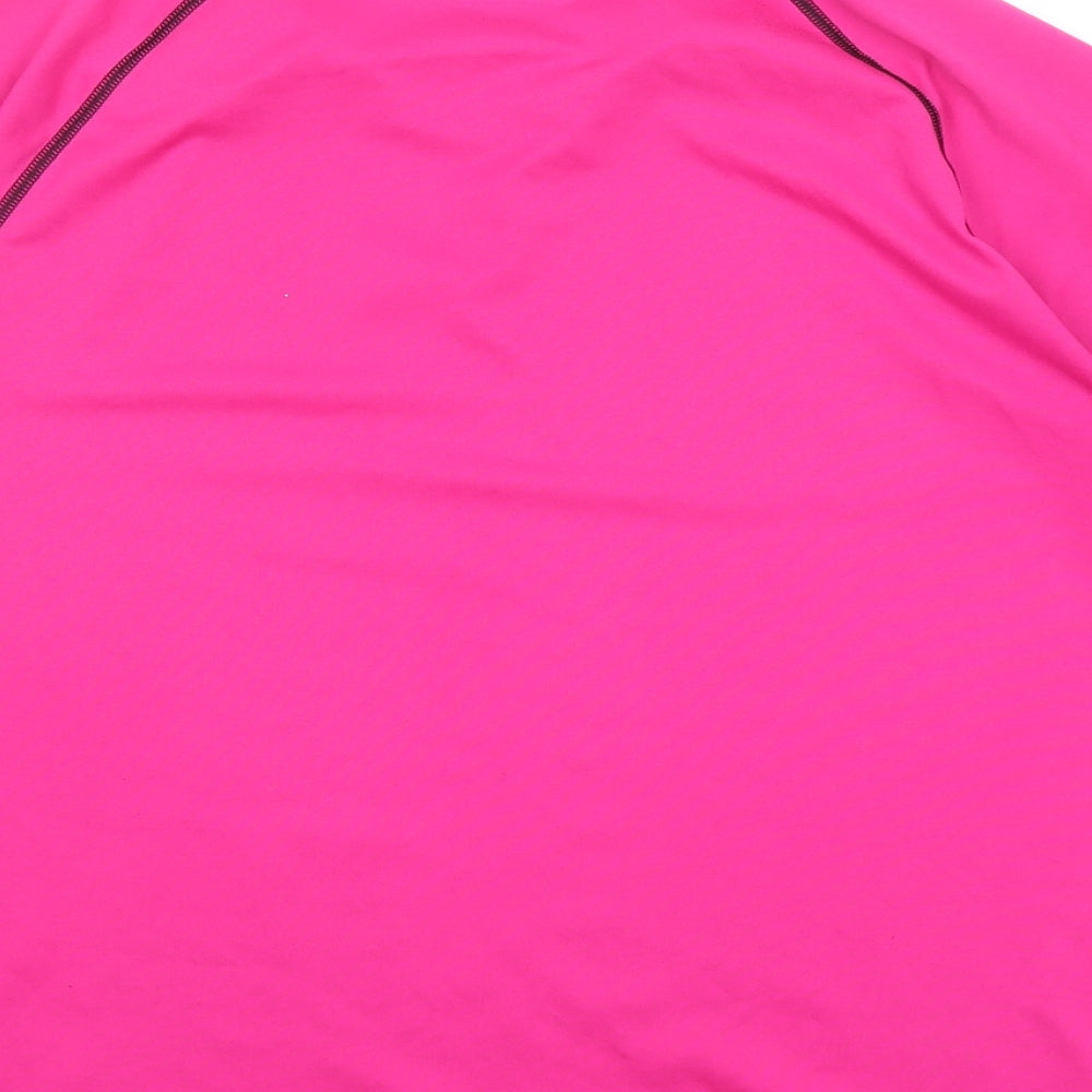 Under armour Mens Pink Polyester T-Shirt Size L Round Neck