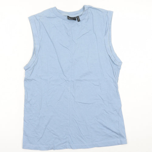 ASOS Womens Blue 100% Cotton Basic Tank Size 6 Round Neck