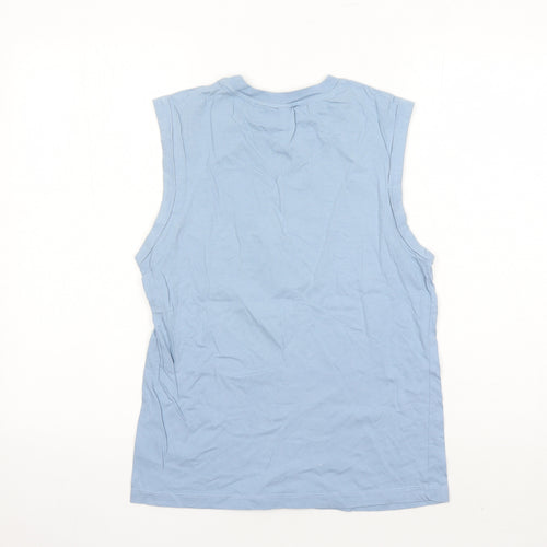 ASOS Womens Blue 100% Cotton Basic Tank Size 6 Round Neck
