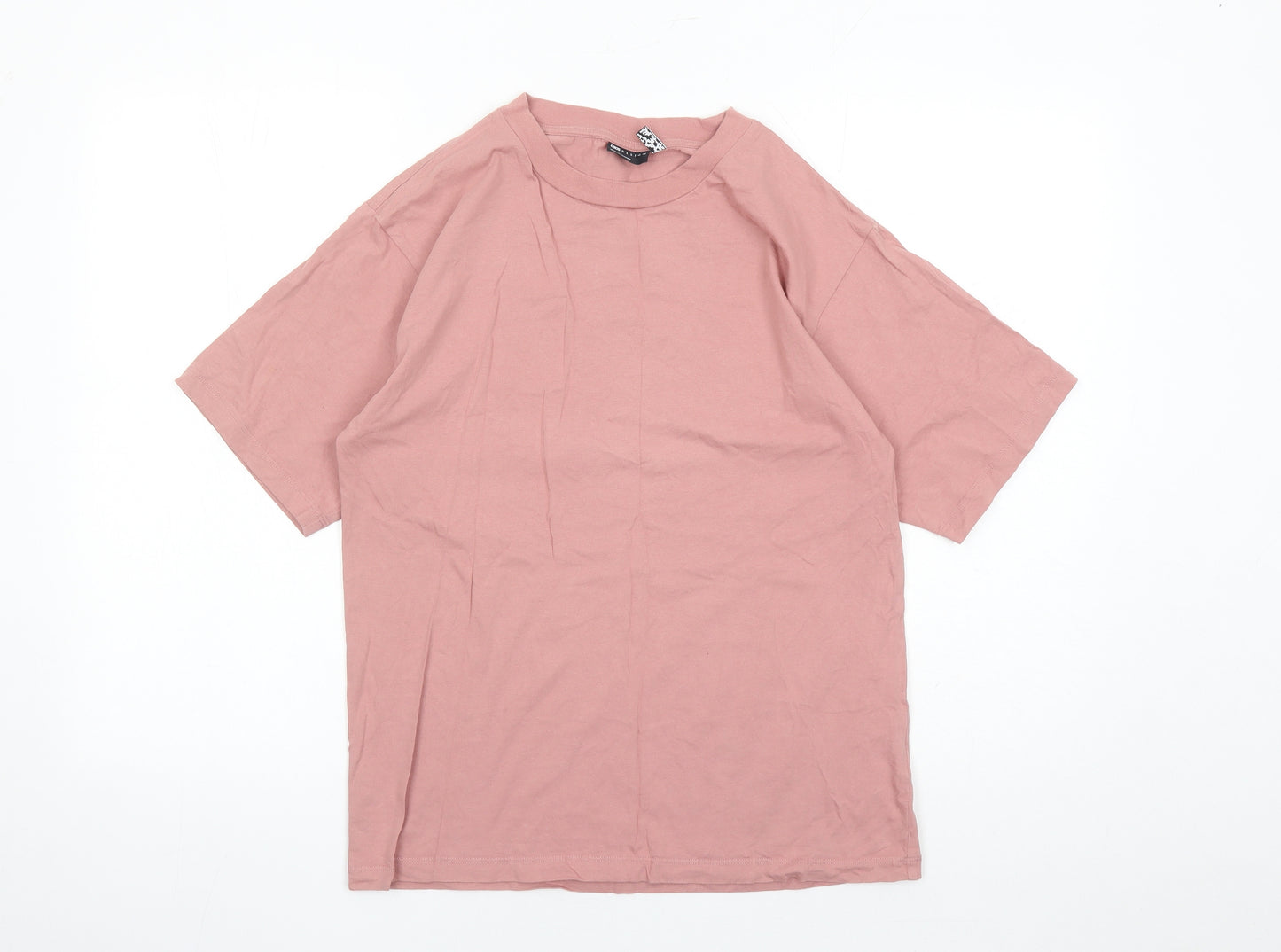 ASOS Womens Pink 100% Cotton Basic T-Shirt Size 6 Round Neck