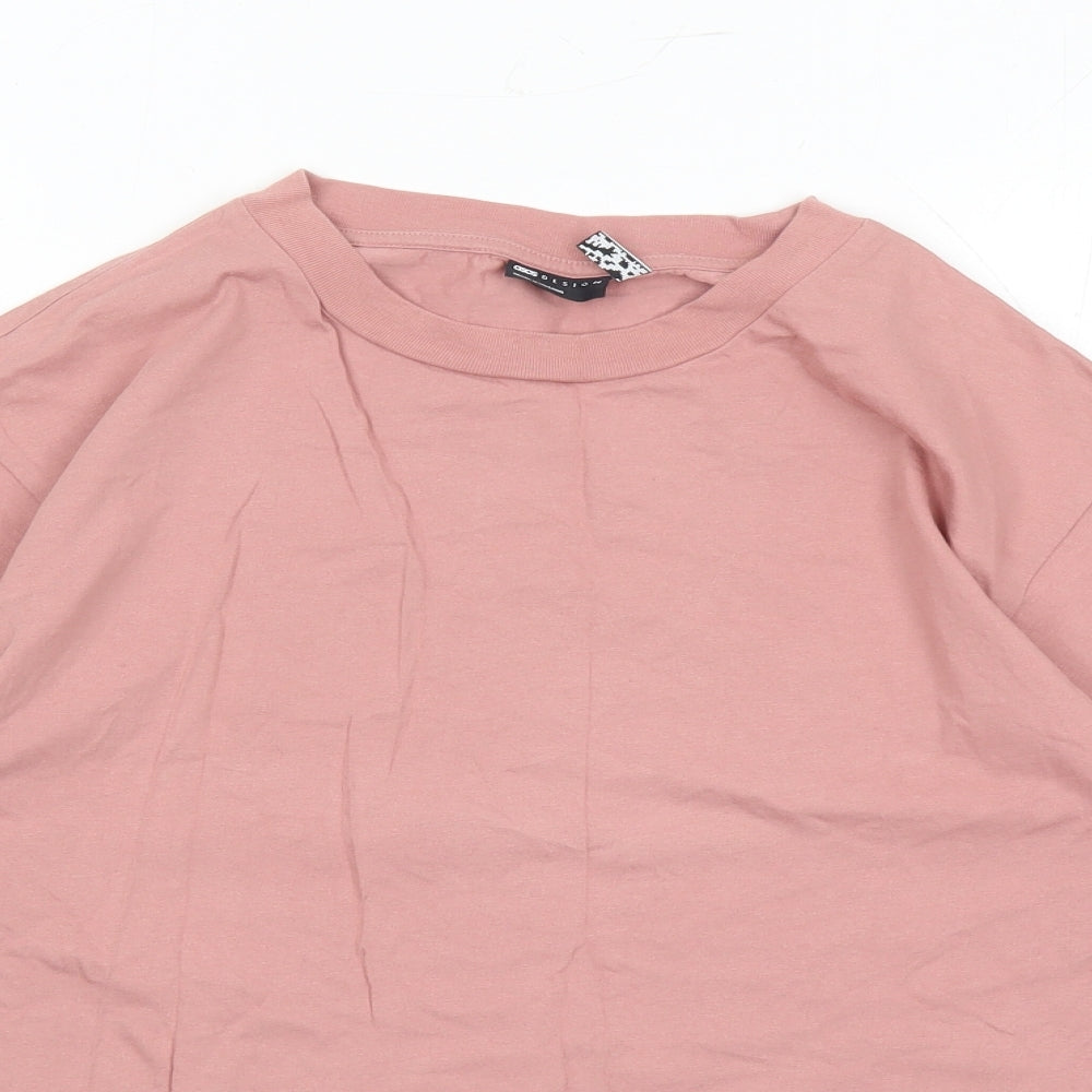 ASOS Womens Pink 100% Cotton Basic T-Shirt Size 6 Round Neck