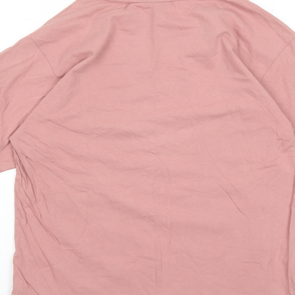 ASOS Womens Pink 100% Cotton Basic T-Shirt Size 6 Round Neck