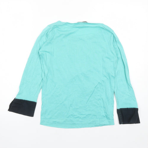 John Smedley Womens Blue Round Neck 100% Cotton Pullover Jumper Size S