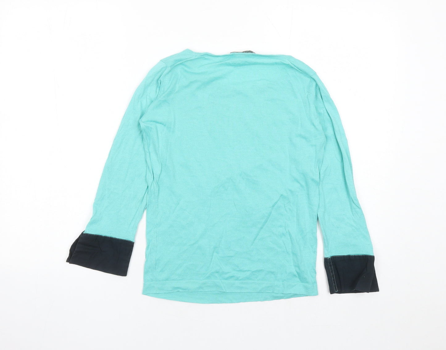 John Smedley Womens Blue Round Neck 100% Cotton Pullover Jumper Size S