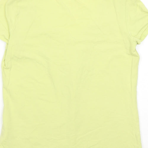 Marks and Spencer Womens Yellow Cotton Basic T-Shirt Size 12 Round Neck