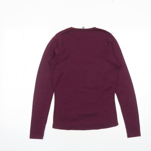 SmartWool Womens Purple Round Neck Wool Pullover Jumper Size M