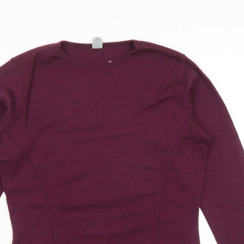 SmartWool Womens Purple Round Neck Wool Pullover Jumper Size M