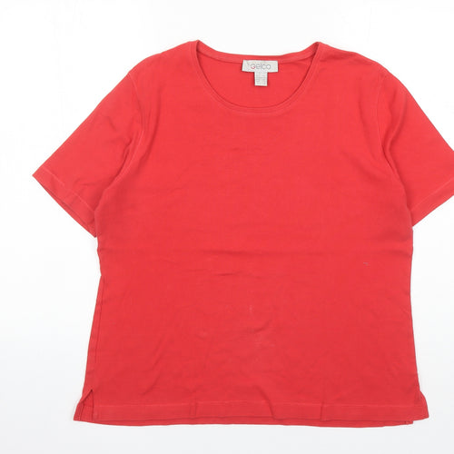 Gelco Womens Red 100% Cotton Basic T-Shirt Size 18 Round Neck