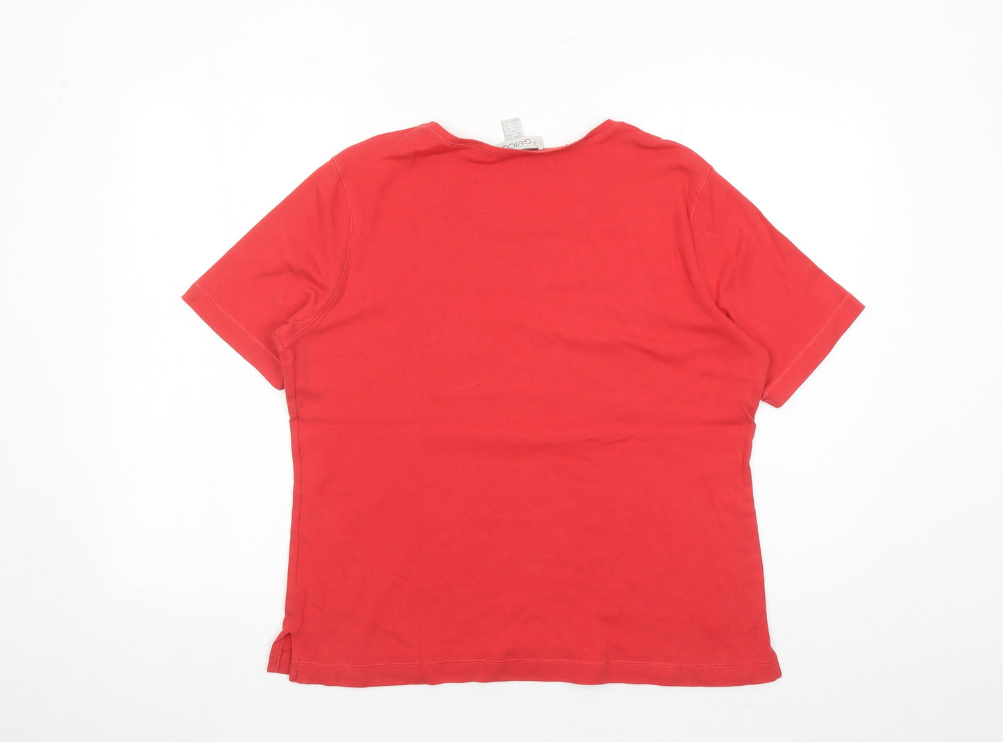Gelco Womens Red 100% Cotton Basic T-Shirt Size 18 Round Neck