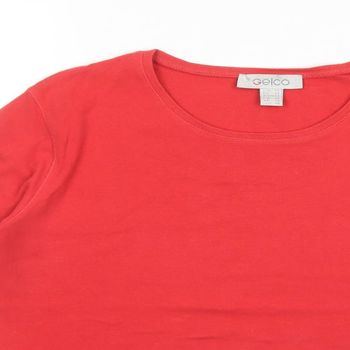 Gelco Womens Red 100% Cotton Basic T-Shirt Size 18 Round Neck