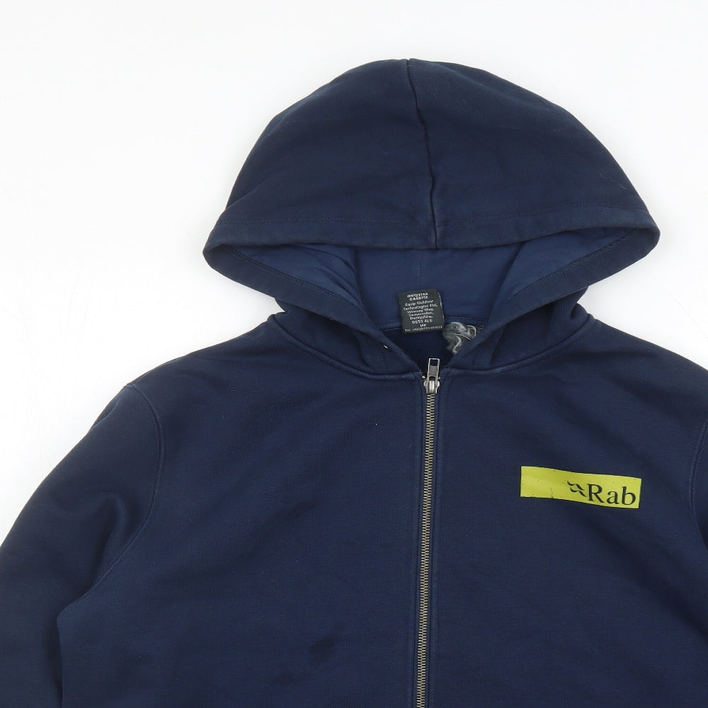 RAB Mens Blue Cotton Full Zip Hoodie Size L