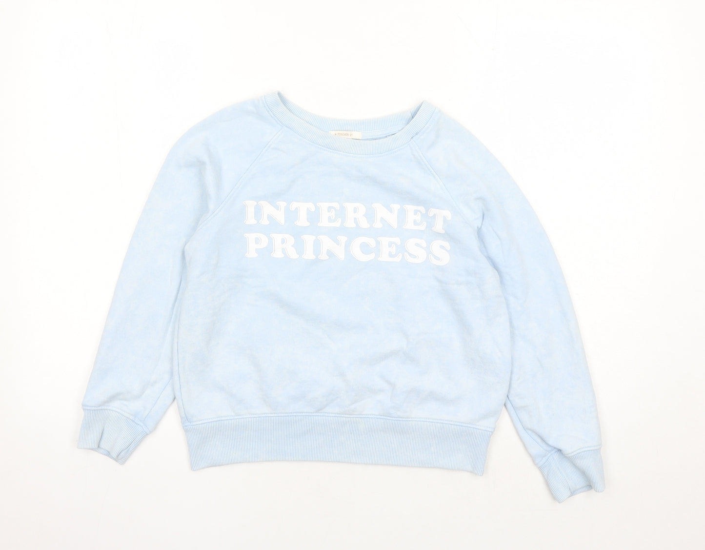 FOREVER 21 Womens Blue Cotton Pullover Sweatshirt Size S Pullover - Internet Princess