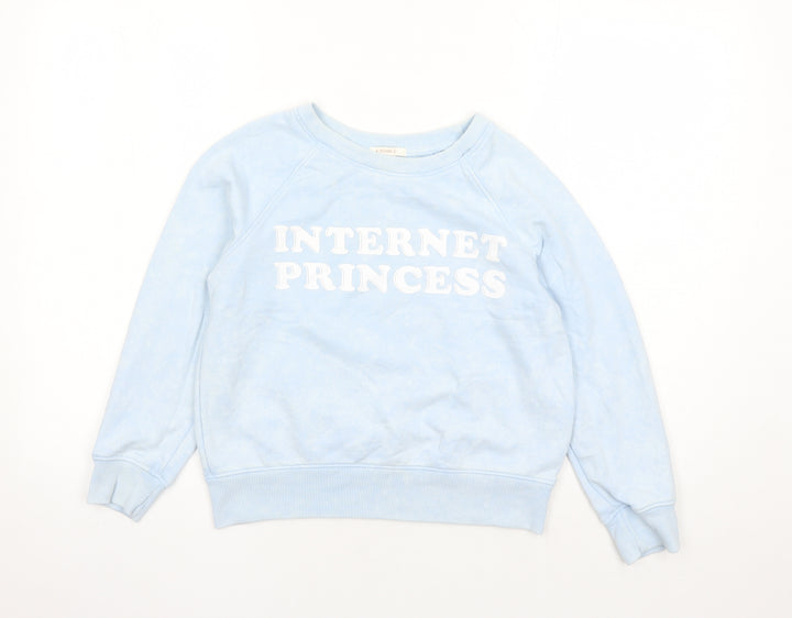 FOREVER 21 Womens Blue Cotton Pullover Sweatshirt Size S Pullover - Internet Princess